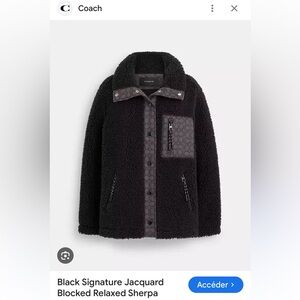 Coach jacket Jacquard Blocked Relaxed Sherpa, XSmall, worn only a few times